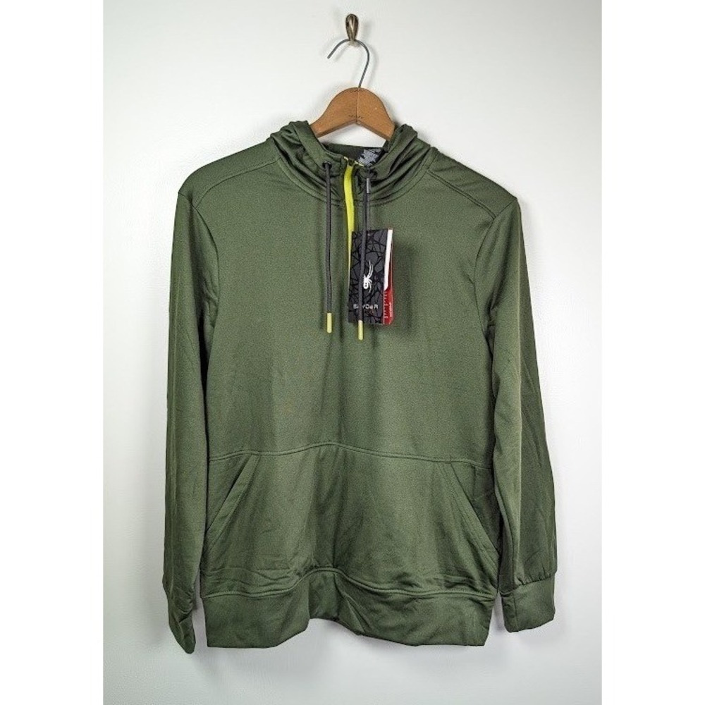 Spyder Active ProWeb Hoodie Men Size Medium 1/4 Zip Pullover Stretch Fleece NEW